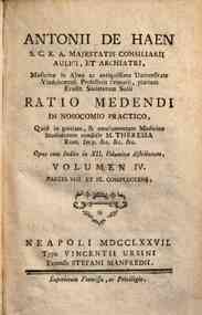Antonii de Haen... Ratio medendi in nosocomio ... - 4: Volumen 4. partes 8. et 9. complectens