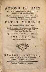 Antonii de Haen... Ratio medendi in nosocomio ... - 6: Volumen 6. partem 11. complectens