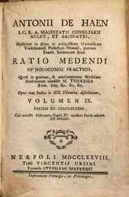 Antonii de Haen... Ratio medendi in nosocomio ... - 9: Volumen 9. partem 15. complectens, cui accessit dissertatio capiti 4. ejusdem partis adnexa de magia