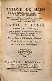 Antonii de Haen... Ratio medendi in nosocomio ... - 7: Volumen 7. partes 12. & 13. complectens