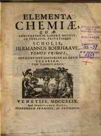 Elementa chemiae, quae anniversario labore docuit,... - 1: Tomus primus. Qui continet historiam et artis theoriam. Cum tabulis æneis