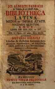 Jo. Alberti Fabricii ... Bibliotheca Latina me... - otgeri Balbuli Libellus de illustribus sacrarum scripturarum expositoribus, ad Salomonem, postea ab A. 891. tertium huius nominis Constantiensem episcopum