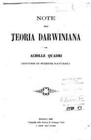 Note alla teoria darwiniana / per Achille Quadri