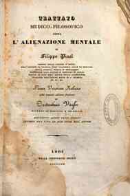 Trattato medico-filosofico sopra l'alienazione mentale di Filippo Pinel 