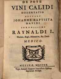 De potu vini calidi. Auctore Johanne Baptista Davini