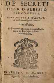 De' secreti del R.D. Alessio Piemontese