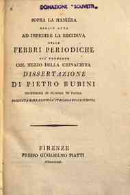 Della periodocita delle febbri e della sua causa e natura. Comentario di Francesco Puccinotti urbinate