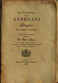 Del trattamento degli annegati istruzione alla medica gioventù e ad ogni culto cittadino scritta da Pietro Manni ..