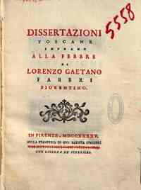 Dissertazioni toscane intorno alla febbre di Lorenzo Gaetano Fabbri