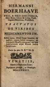 Hermanni Boerhaaue ... Tractatus de viribus medicamentorum