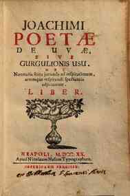 Joachimi poetae De uvae sive Gurgulionis usu ubi nonnulla scitu jucunda ad respirationem, artemque respirandi spectantia adjiciuntur. Liber