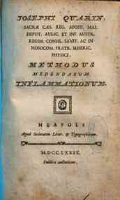 Josephi Quarin, ... Methodus medendarum inflammationum