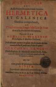Nosologia \in greco nel testo! seu Adfectum humanorum curatio ermetica et galenica thesibus comprehensa, ac consentiente Senatu medico in Academia Rostochiense disceptata, praeside Henrico VVarenio ... post obitum autoris in usum medicinam discentium col