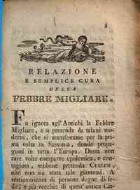 Relazione e semplice cura della febbre migliare che ha regnato in Bevagna nella state ed autunno del 1804., colla spiegazione di raro fenomeno osservato dal dottor Giovanni Palmieri medico condotto