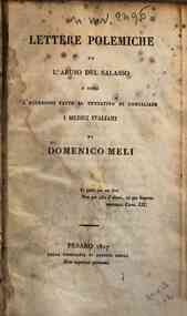 Lettere polemiche su l'abuso del salasso e sopra l'eccezioni fatte al tentativo di conciliare i medici italiani di Domenico Meli