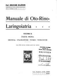 Manuale di oto-Rino-laringoiatria : Vol. II, parte I. Bocca, faringe, timo, tiroide