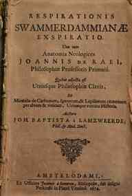 Respirationis Swammerdammianae exspiratio. Una cum anatomia neologices Joannis de Raei ... Quibus adjecta est utriusque philosophiae clavis, et mirabilis de carbonum, arenarum, & lapillorum excretione per alvum & vesicam, urinaeque vomitu historia. Aucto