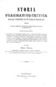 Storia prammatico-critica delle scienze naturali e... - [1] / pel dottor Pietro Perrone