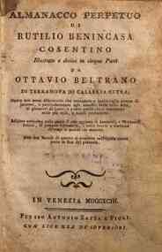 Almanacco perpetuo di Rutilio Benincasa cosentino,... - 1