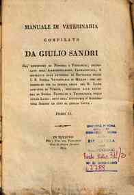 Manuale di veterinaria compilato da Giulio Sandri ... - 2