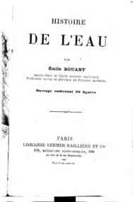 Histoire de l'eau / par Emile Bouant