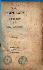 *Del temporale discorso di Carlo Matteucci