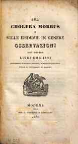 *Sul cholera morbus e sulle epidemie in genere / osservazioni del dottor Luigi Emiliani