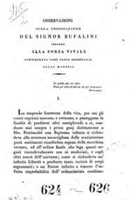 *Osservazioni sulla proposizione del signor Bufalini intorno alla forza vitale considerata come forza secondaria della materia / [Severino Fabriani]