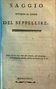 *Saggio intorno al luogo del seppellire