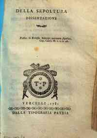 *Della sepoltura dissertazione / [Giuseppe Albetti]