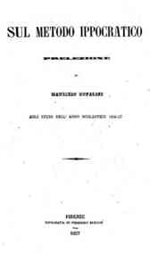 *Sul metodo ippocratico : prelezione di Maurizio Bufalini agli studj dell'anno scolastico 1856-57