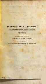 *Intorno alle injezioni specialmente dell'iride / lettera diretta al dottore Paolo Fario di Venezia dal professore Geminiano Grimelli di Modena