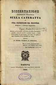 *Dissertazione teorico-pratica sulla cateratta di fra Pasquale da Marola