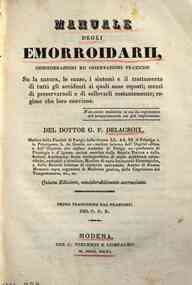 Manuale degli emorroidarii : considerazioni ed osservazioni pratiche su la natura, le cause, i sinto[...] - 8761-8766 1 v. 