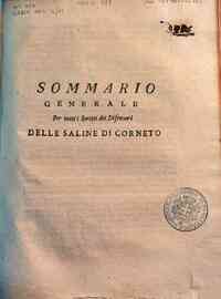 Sommario generale per tutti i scritti dei difensori delle saline di Corneto