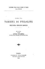 Sopra una varieta di ptilolite dell'isola Principe Rodolfo : nota / di Luigi Colomba